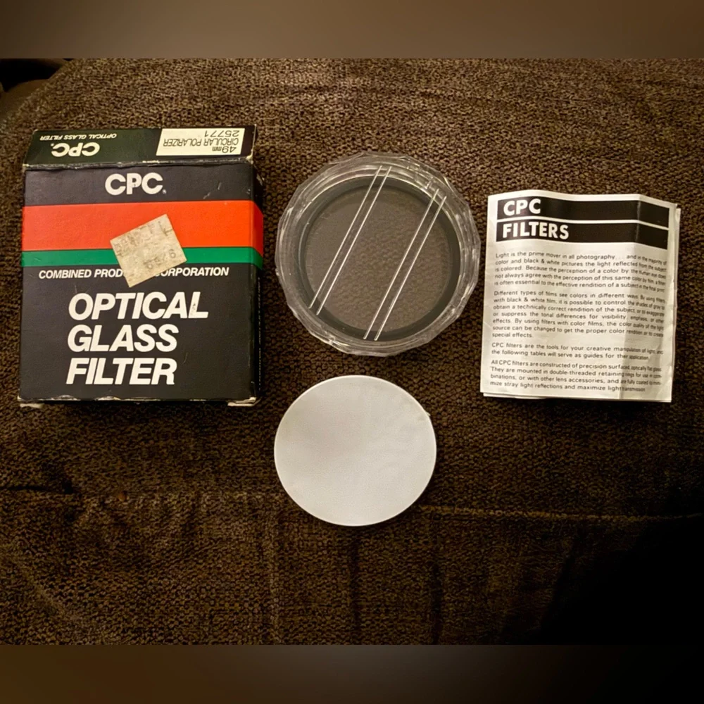 Vintage CPC Optical Glass Filter 49mm Circular Polarizer